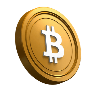 Bitcoin (BTC)-Münze schräg dargestellt im Hero-Bereich-Design
