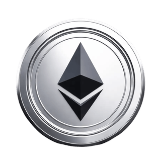 Grafikelement in schwebender Darstellung mit der Münze von Ethereum (ETH)